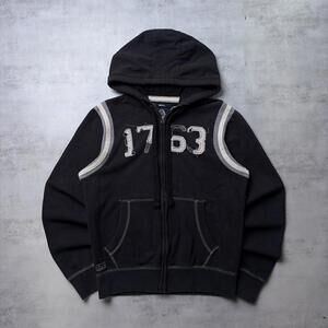 Y2K American Rag Grunge Distressed Skater Zip Up Hoodie